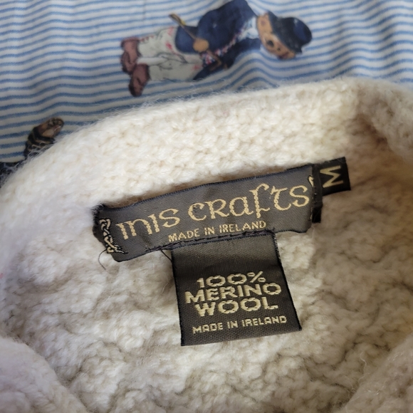 Vintage inis crafts cableknit sweater wool women's - Picture 4 of 9